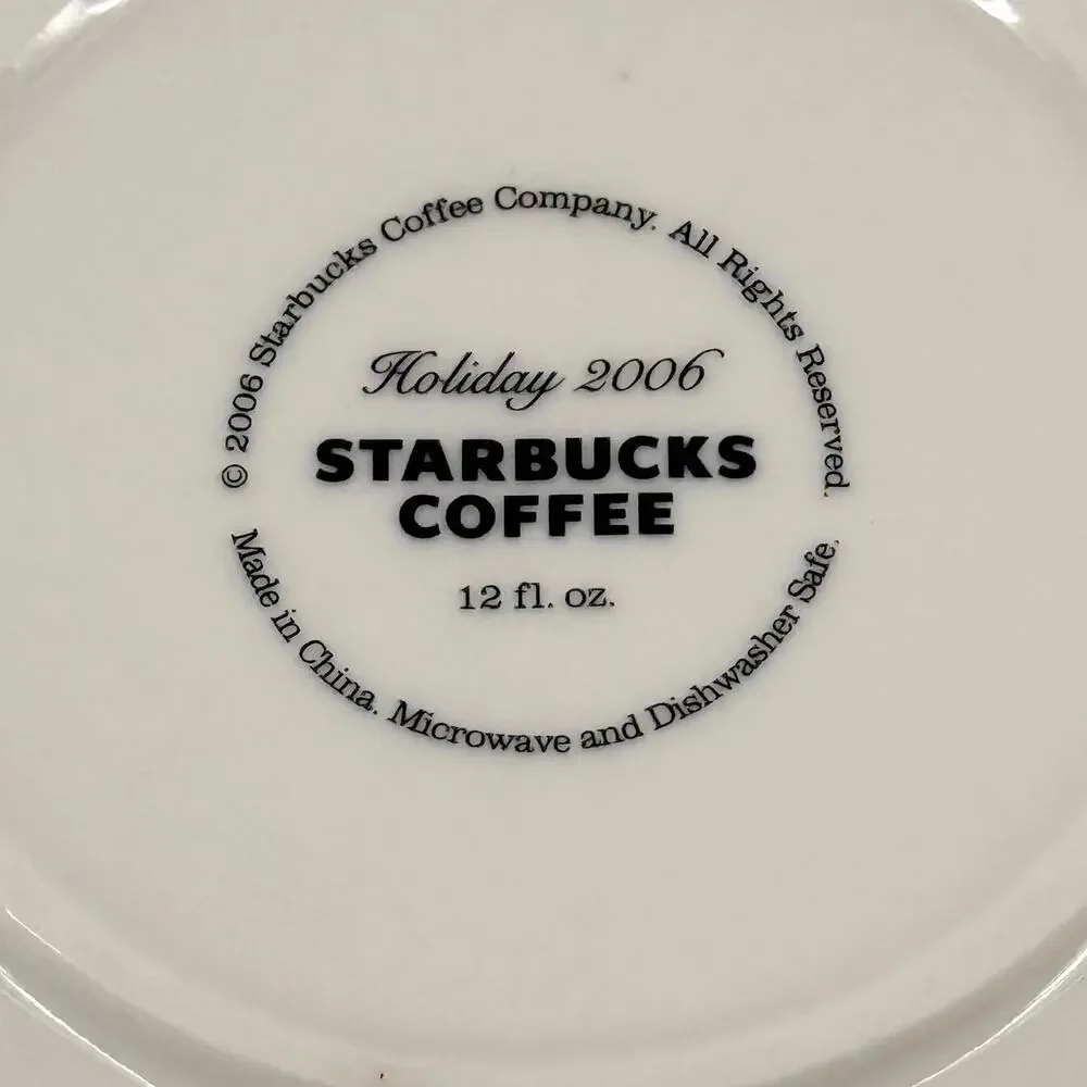 Starbucks Holiday 2006 Christmas Green Jester Stocking Saucer Plates Lot Of 4